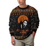 Hooktab Ghostface So Call Me Maybe Scream Ugly Christmas Sweater