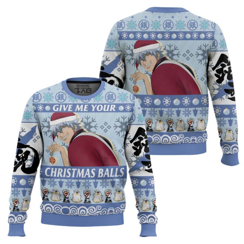 Hooktab Give Me Your Christmas Balls Gintama Ugly Christmas Sweater Hooktab Give Me Your Christmas Balls Gintama Ugly Christmas Sweater