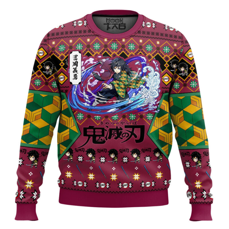 Hooktab Giyu Tomioka Ugly Christmas Sweater