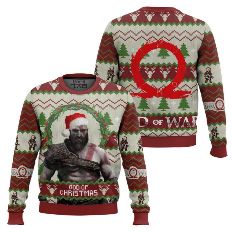 Hooktab God Of Christmas God Of War Ugly Christmas Sweater Hooktab God Of Christmas God Of War Ugly Christmas Sweater