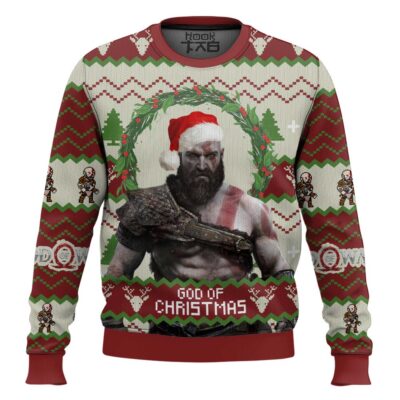 Hooktab God Of Christmas God Of War Ugly Christmas Sweater