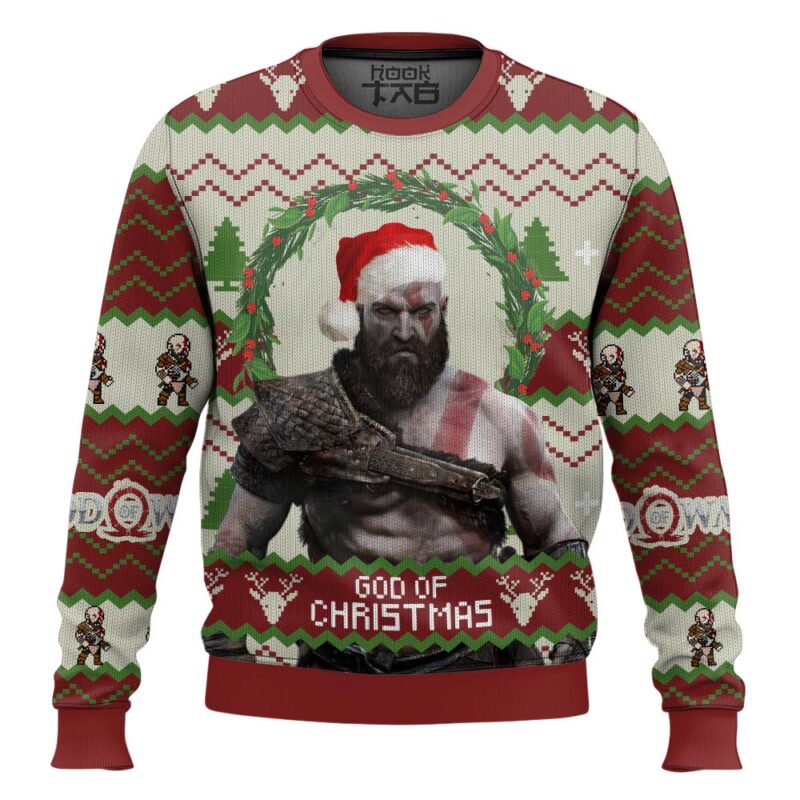 Hooktab God Of Christmas God Of War Ugly Christmas Sweater