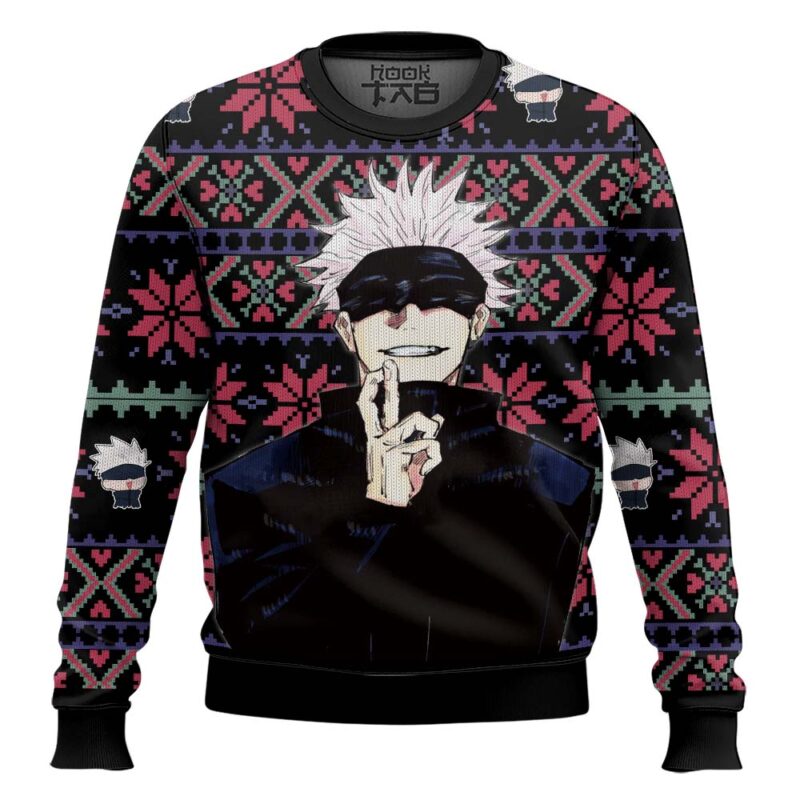 Hooktab Gojo Satoru Limitless:Cursed Technique Jujutsu Kaisen Ugly Christmas Sweater