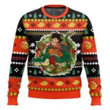 Hooktab Goku Christmas Wreath Dragon Ball Ugly Christmas Sweater