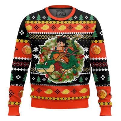 Hooktab Goku Christmas Wreath Dragon Ball Ugly Christmas Sweater