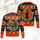 Hooktab Goku Christmas Wreath Dragon Ball Ugly Christmas Sweater