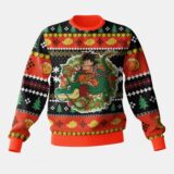 Hooktab Goku Christmas Wreath Dragon Ball Ugly Christmas Sweater