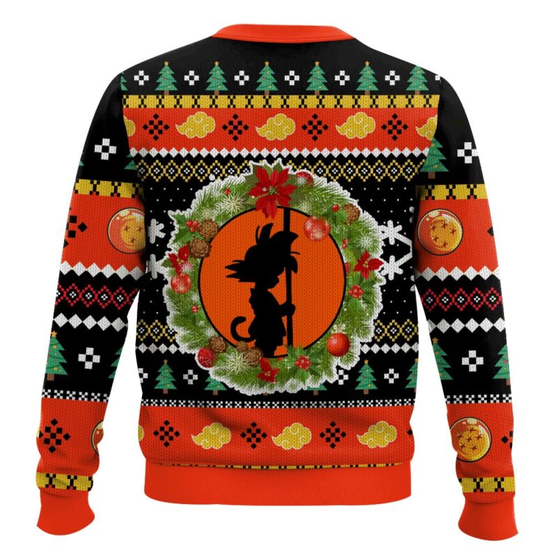 Hooktab Goku Christmas Wreath Dragon Ball Ugly Christmas Sweater Hooktab Goku Christmas Wreath Dragon Ball Ugly Christmas Sweater