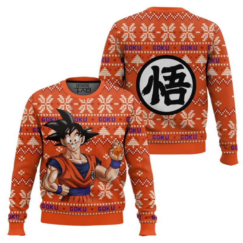 Hooktab Goku Dragon Ball Z Ugly Christmas Sweater Hooktab Goku Dragon Ball Z Ugly Christmas Sweater