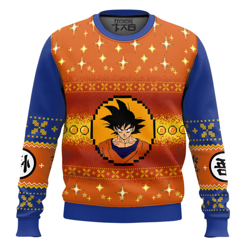 Hooktab Goku Saiyan Dragon Ball Z Ugly Christmas Sweater