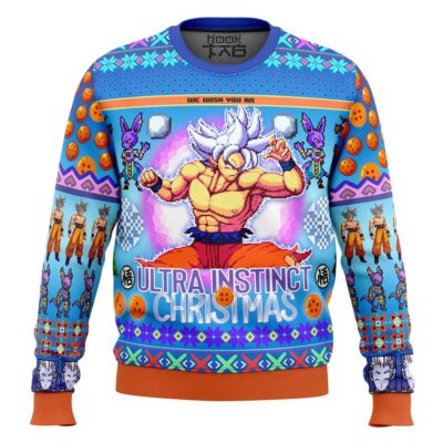 Hooktab Goku Ultra Instinct Christmas Dragon Ball Z Ugly Christmas Sweater