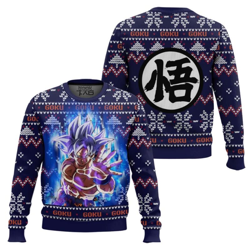 Hooktab Goku Ultra Instinct Dragon Ball Z Ugly Christmas Sweater Hooktab Goku Ultra Instinct Dragon Ball Z Ugly Christmas Sweater