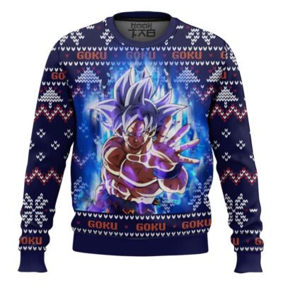 Hooktab Goku Ultra Instinct Dragon Ball Z Ugly Christmas Sweater
