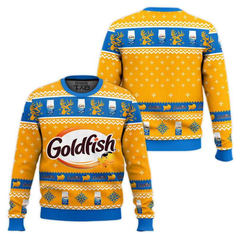 Hooktab Goldfish Ugly Christmas Sweater Hooktab Goldfish Ugly Christmas Sweater