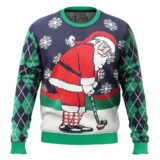 Hooktab Golf Santa Claus Ugly Christmas Sweater
