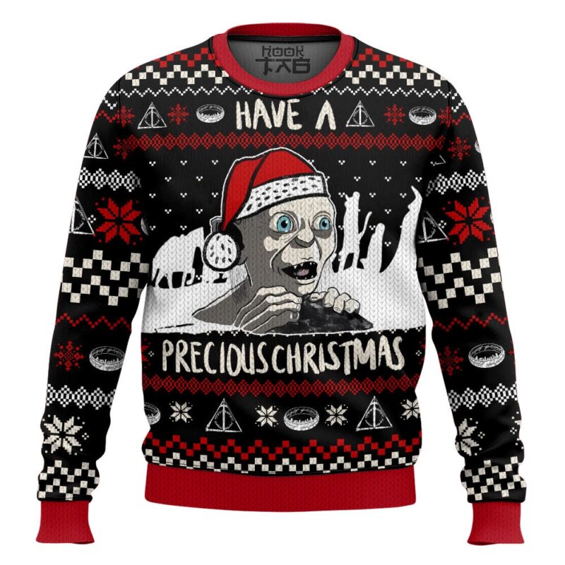 Hooktab Gollum Have A Precious Christmas The Lord Of The Ring Ugly Christmas Sweater