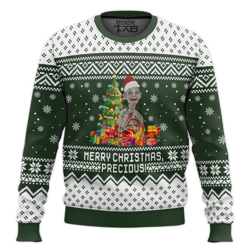 Hooktab Gollum Merry Xmas The Lord Of The Rings Ugly Christmas Sweater