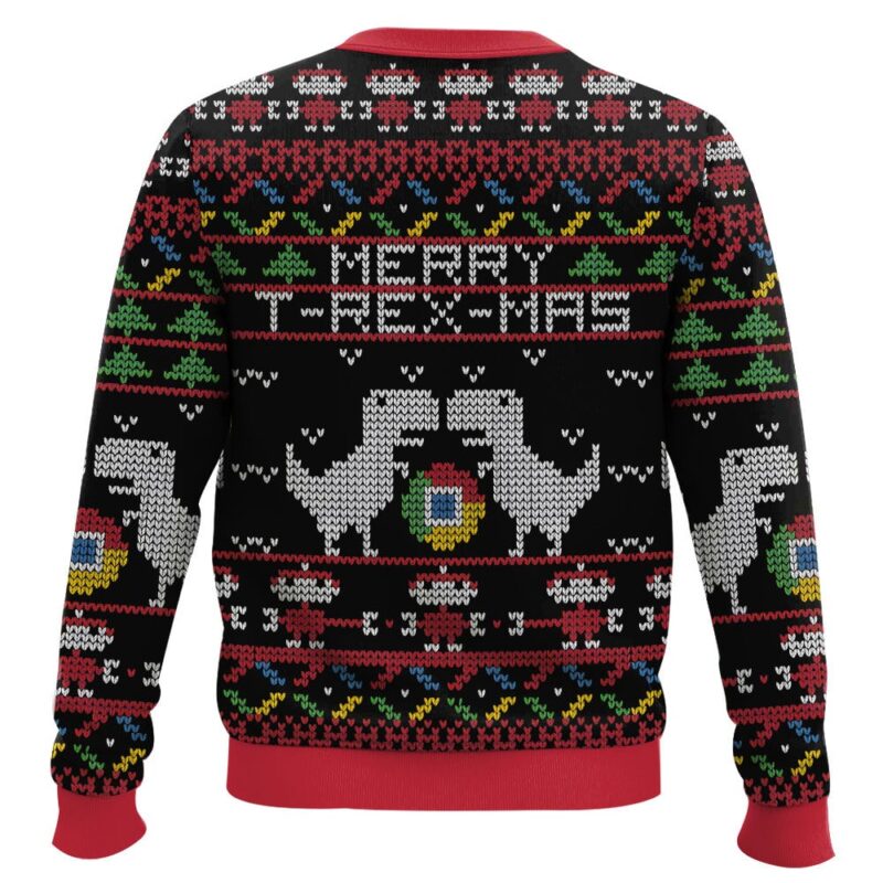 Hooktab Google Chrome Merry T-rex-mas Ugly Christmas Sweater Hooktab Google Chrome Merry T-rex-mas Ugly Christmas Sweater