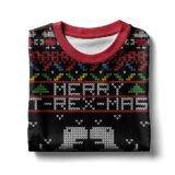 Hooktab Google Chrome Merry T-rex-mas Ugly Christmas Sweater