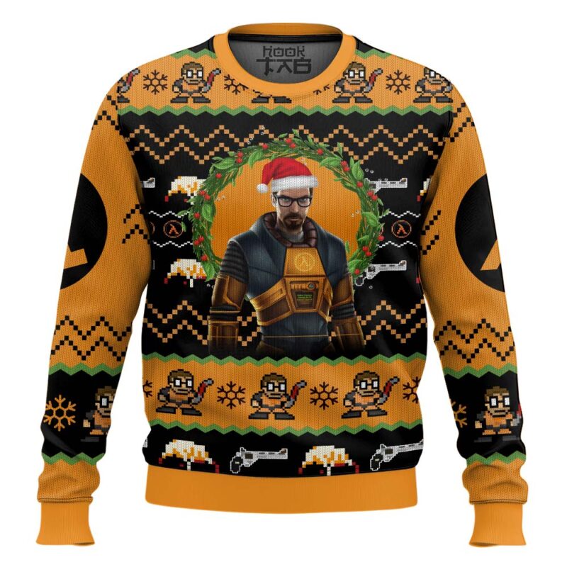 Hooktab Gordon Freeman Half-life Ugly Christmas Sweater