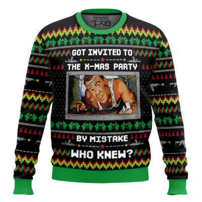 Hooktab Got Invited To A Christmas Party Die Hard Ugly Christmas Sweater