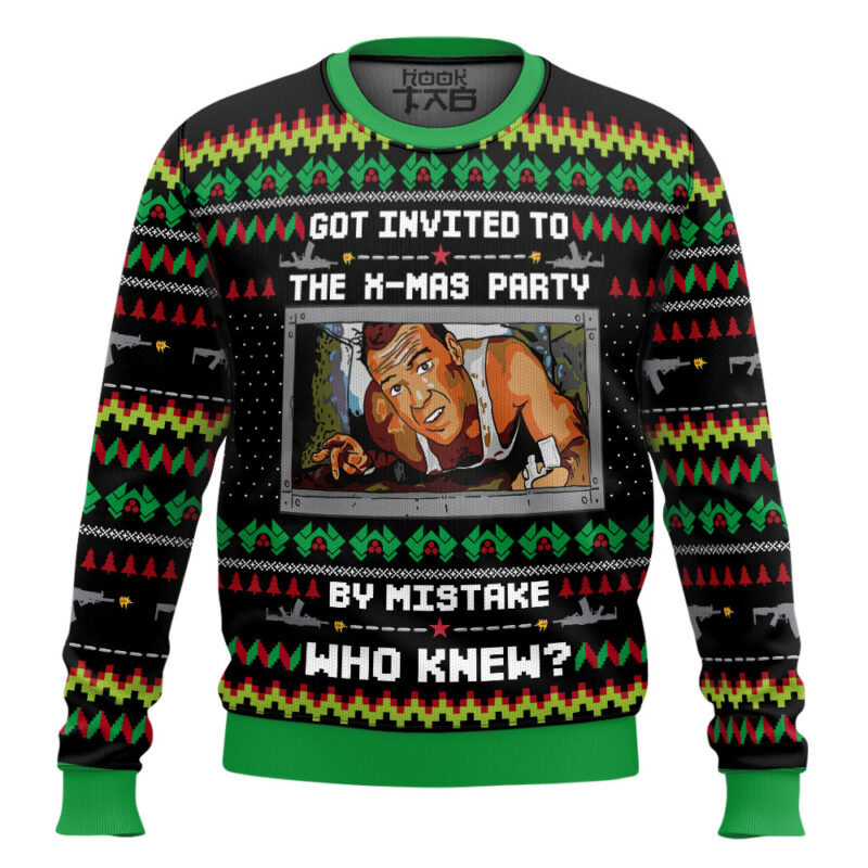 Hooktab Got Invited To A Christmas Party Die Hard Ugly Christmas Sweater