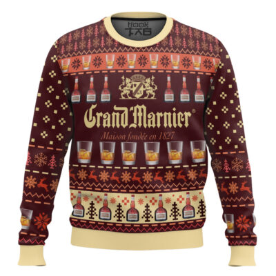 Hooktab Grand Marnier Liqueur Ugly Christmas Sweater