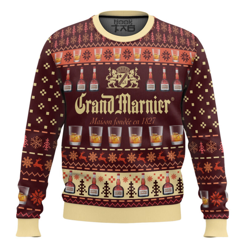 Hooktab Grand Marnier Liqueur Ugly Christmas Sweater