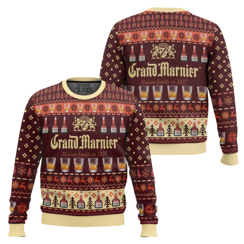 Hooktab Grand Marnier Liqueur Ugly Christmas Sweater Hooktab Grand Marnier Liqueur Ugly Christmas Sweater
