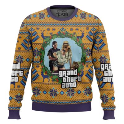 Hooktab Grand Theft Auto GTA Ugly Christmas Sweater
