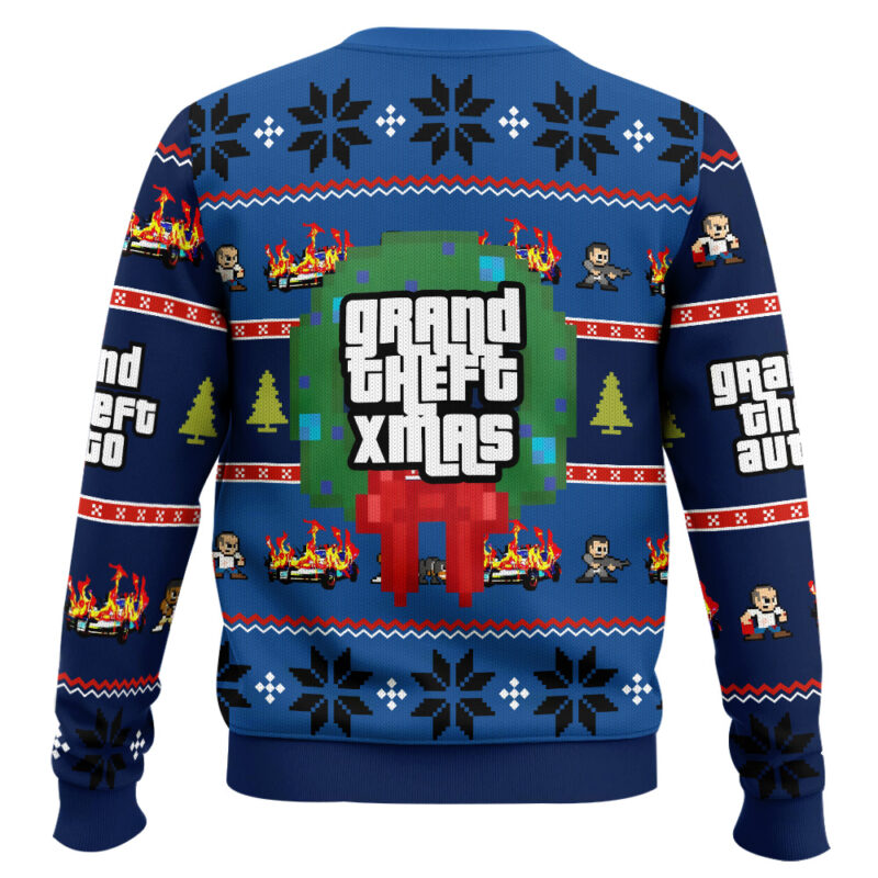 Hooktab Grand Theft Xmas GTA Ugly Christmas Sweater Hooktab Grand Theft Xmas GTA Ugly Christmas Sweater