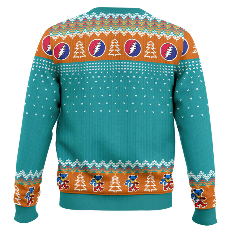 Hooktab Grateful Dead Bus Ugly Christmas Sweater Hooktab Grateful Dead Bus Ugly Christmas Sweater