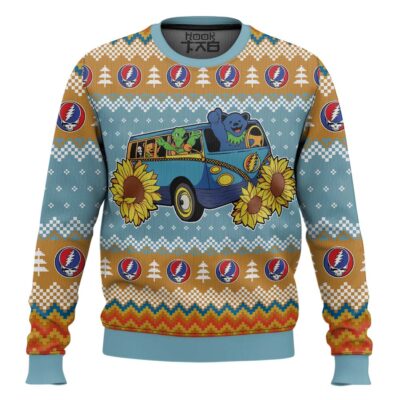 Hooktab Grateful Dead Sunflower Ugly Christmas Sweater