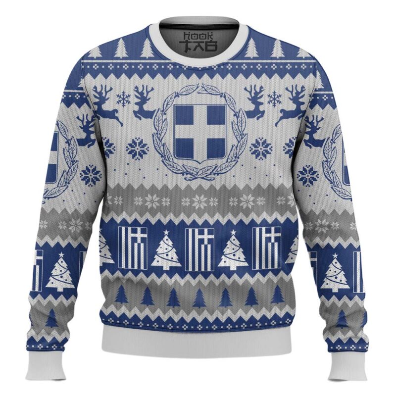 Hooktab Greece Ugly Christmas Sweater