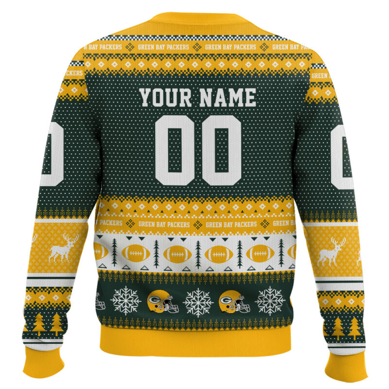 Hooktab Green Bay Packers - Custom Name And Number Ugly Sweater Hooktab Green Bay Packers - Custom Name And Number Ugly Sweater