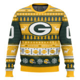 Hooktab Green Bay Packers - Custom Name And Number Ugly Sweater