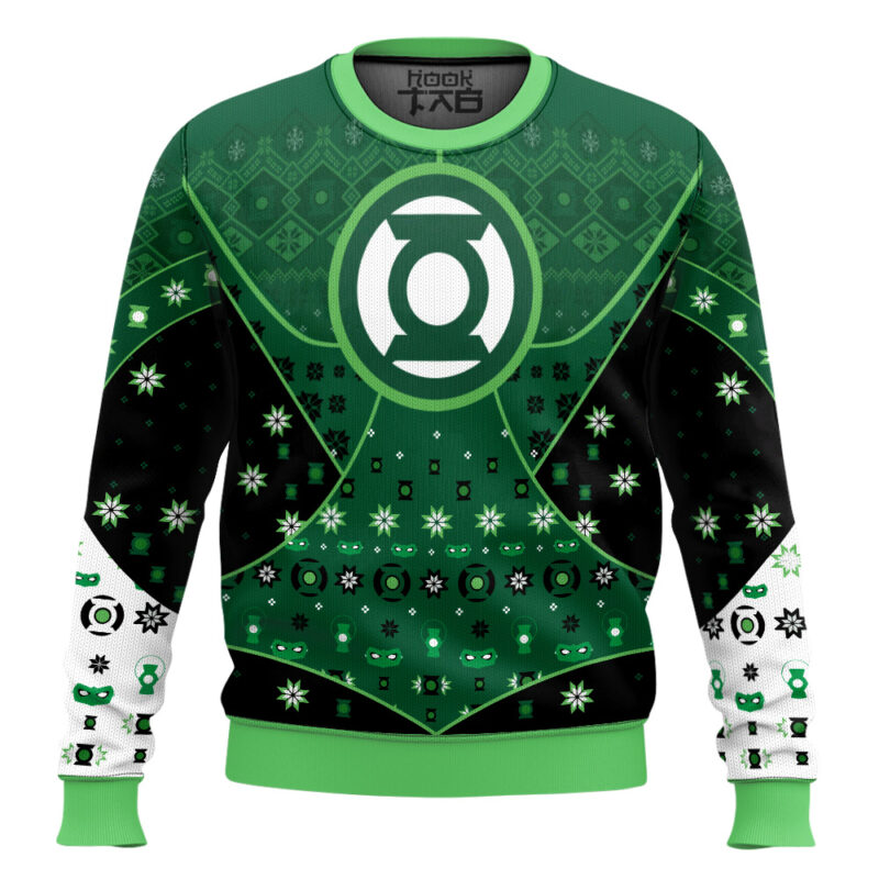 Hooktab Green Lantern DC Ugly Christmas Sweater