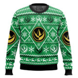 Hooktab Green Power Rangers Mighty Morphin Ugly Christmas Sweater