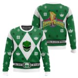 Hooktab Green Power Rangers Ugly Christmas Sweater