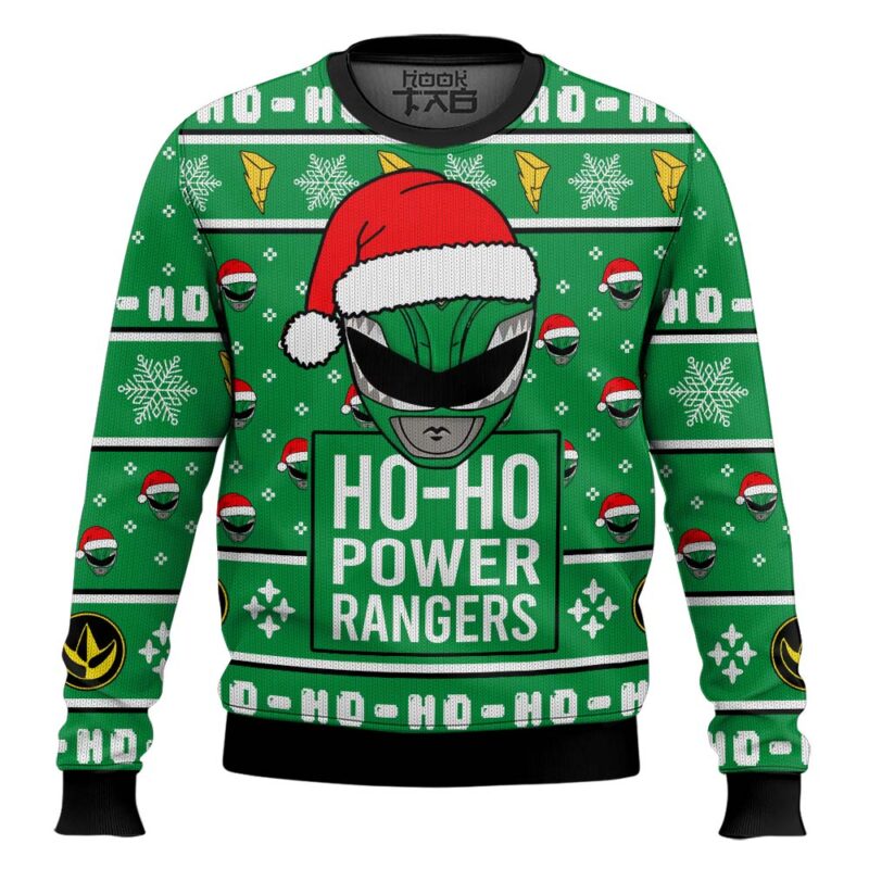 Hooktab Green Ranger Ho-ho Power Rangers Ugly Christmas Sweater