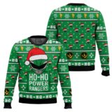 Hooktab Green Ranger Ho-ho Power Rangers Ugly Christmas Sweater