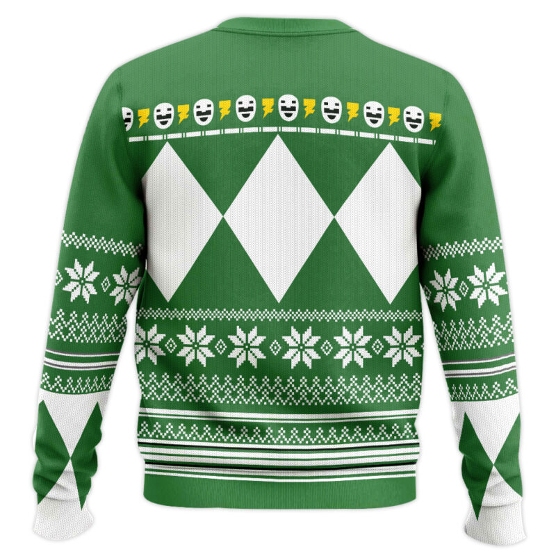 Hooktab Green Ranger Mighty Morphin Power Ranger Ugly Christmas Sweater Hooktab Green Ranger Mighty Morphin Power Ranger Ugly Christmas Sweater