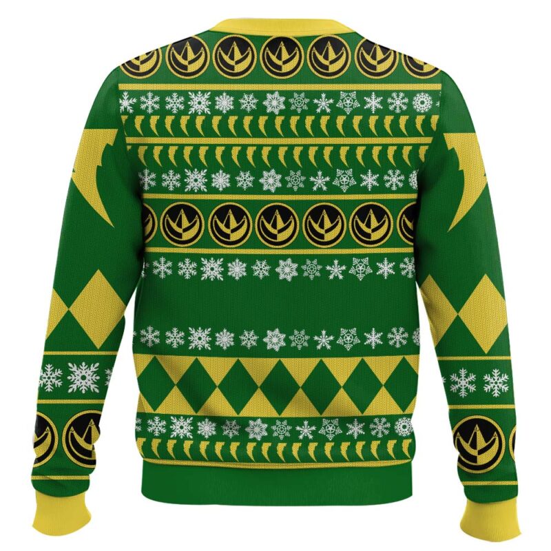 Hooktab Green Ranger Mighty Morphin Ugly Christmas Sweater Hooktab Green Ranger Mighty Morphin Ugly Christmas Sweater