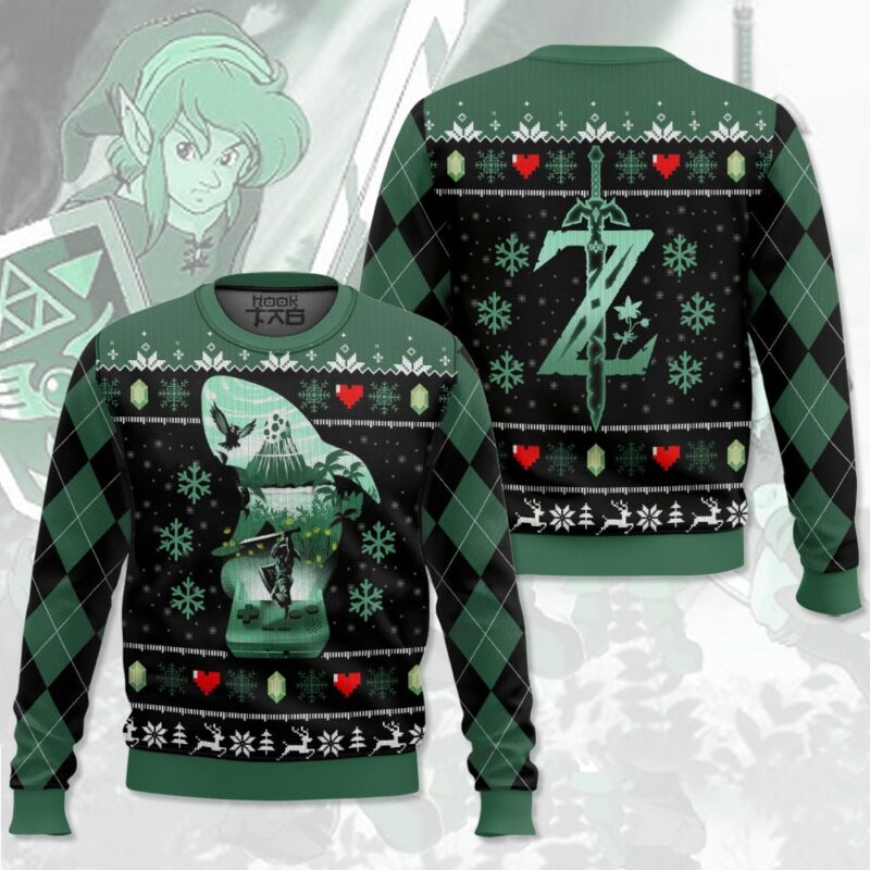 Hooktab Green Rupee The Legend Of Zelda Ugly Christmas Sweater Hooktab Green Rupee The Legend Of Zelda Ugly Christmas Sweater