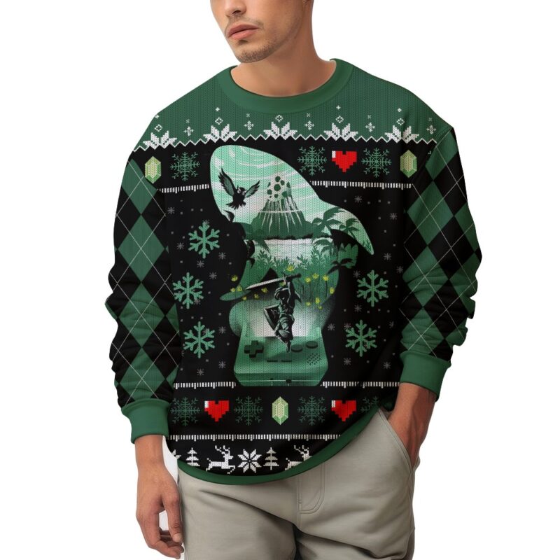 Hooktab Green Rupee The Legend Of Zelda Ugly Christmas Sweater Hooktab Green Rupee The Legend Of Zelda Ugly Christmas Sweater