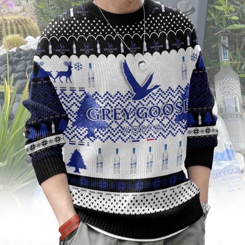 Hooktab Grey Goose Vodka Ugly Christmas Sweater Hooktab Grey Goose Vodka Ugly Christmas Sweater