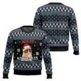 Hooktab Grumpy Cat Kissmyass Ugly Christmas Sweater