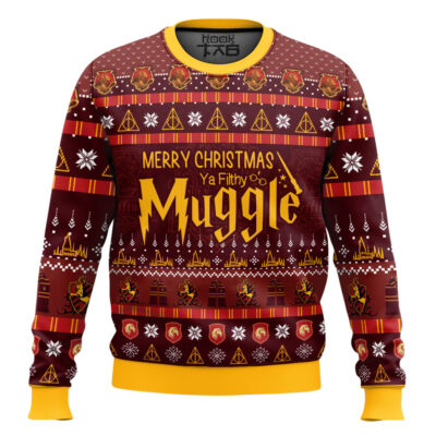Hooktab Gryffindor Merry Christmas Ya Filthy Muggle Sweater