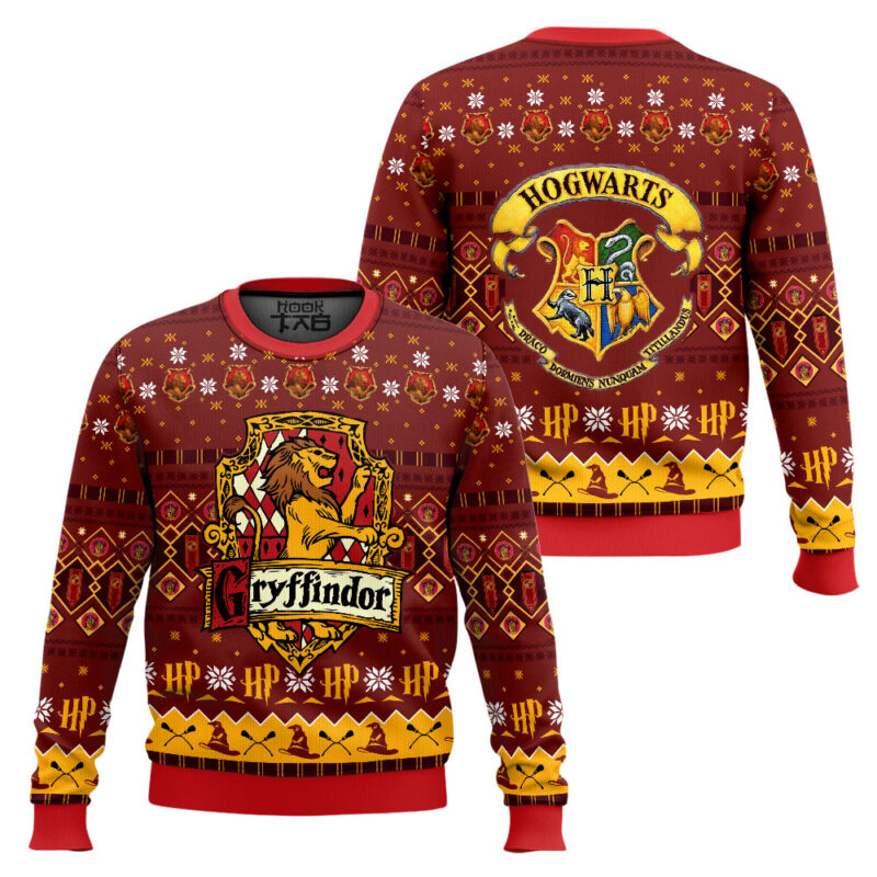 Hooktab Gryffindor Ugly Christmas Sweater Hooktab Gryffindor Ugly Christmas Sweater