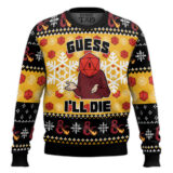 Hooktab Guess I’ll Die Dungeons & Dragons Ugly Christmas Sweater